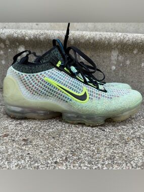 Nike Kids Flyknit VaporMax Sneakers - Neon Yellow & Black